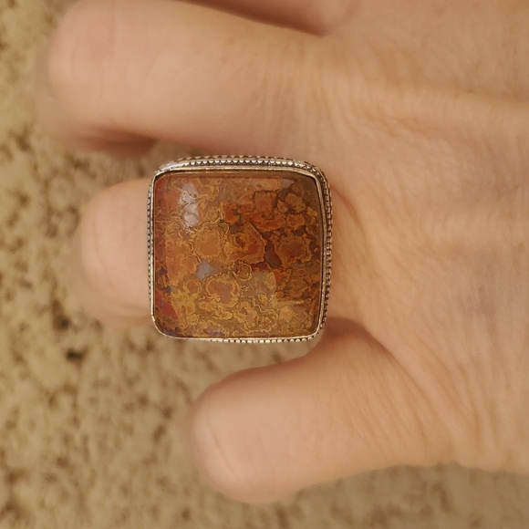 New Seam Agate 925 Silver Ring. - Picture 11 of 16